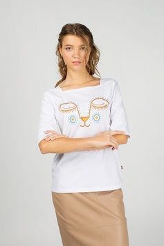 Women's T-shirt "Dyvooo-Eyes. Young lion", S