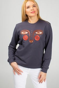 Dark grey women's sweatshirt with Ermine eyes
