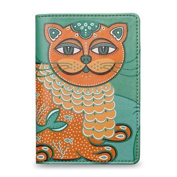 Passport Cover &ldquo;Emerald Cat-Whale&rdquo;