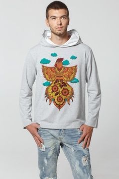 Men's Hoodie "Fire Rooster", L