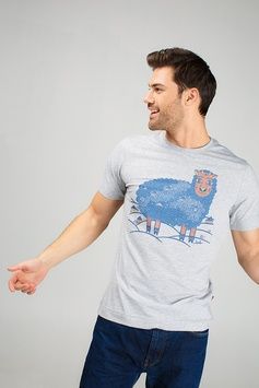 Grey Men&rsquo;s T-Shirt "Sheep", S