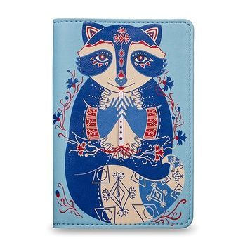 Passport Cover &ldquo;The cornflower Raccoon&rdquo;
