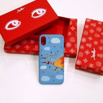 The phone case "Тhe sky storks", Silicon