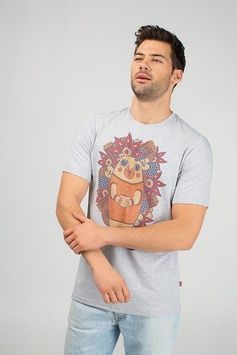 Grey men&rsquo;s t-shirt with hedgehog, S