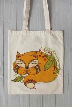 Eco bag "Little fox is sleeping"