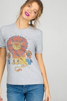 Women&rsquo;s Grey T-shirt with Lion, S