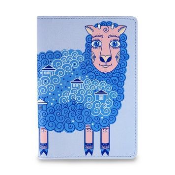 Passport Cover &ldquo;Curly blue sheep&rdquo;