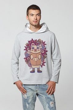 Men's Hoodie "The hedgehog Ghluti", L