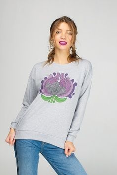 Grey women's sweatshirt with mouse