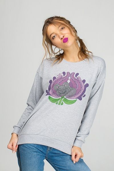 Grey women's sweatshirt with mouse