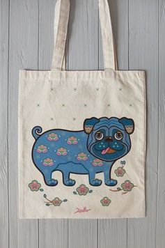 Экосумка "Абрикосовый мопс"