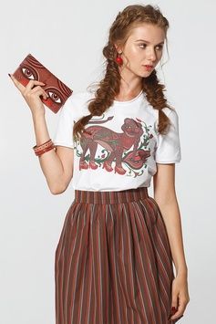 Women&rsquo;s T-Shirt "Baroque Ermine", White, S